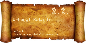 Urhegyi Katalin névjegykártya